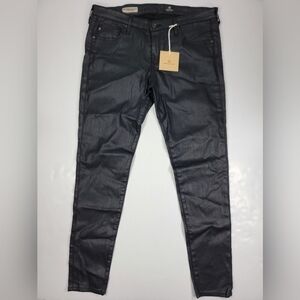 NWT AG Adriano Goldschmied Absolute Legging Extreme Skinny Black Wax Jeans Sz 32